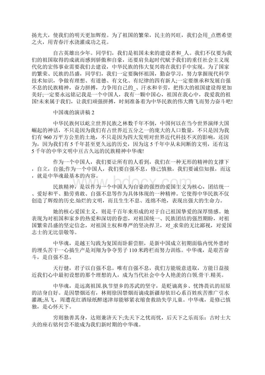 中国魂的演讲稿800字文档格式.docx_第3页