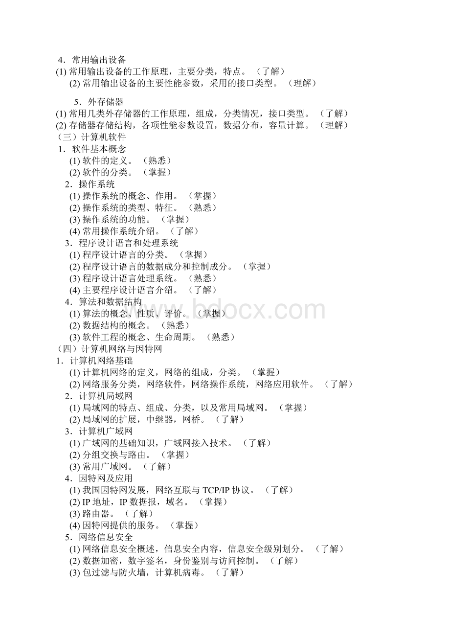 江苏省专转本计算机考试大纲Word格式.docx_第2页