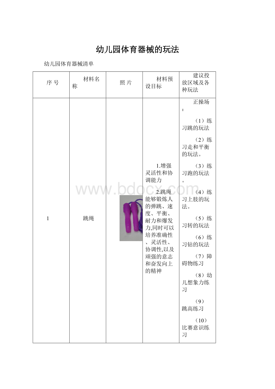 幼儿园体育器械的玩法Word格式文档下载.docx_第1页