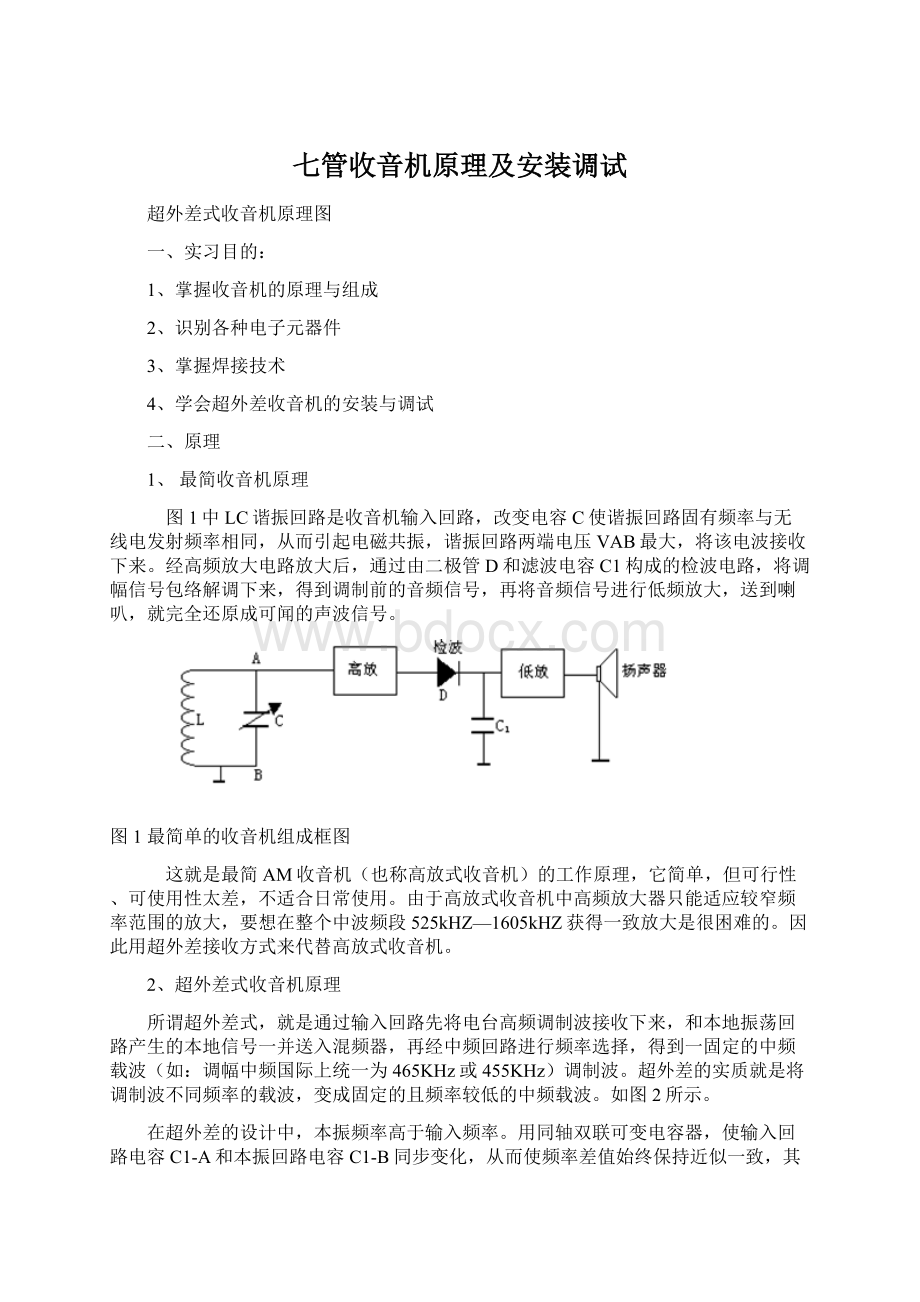 七管收音机原理及安装调试.docx_第1页