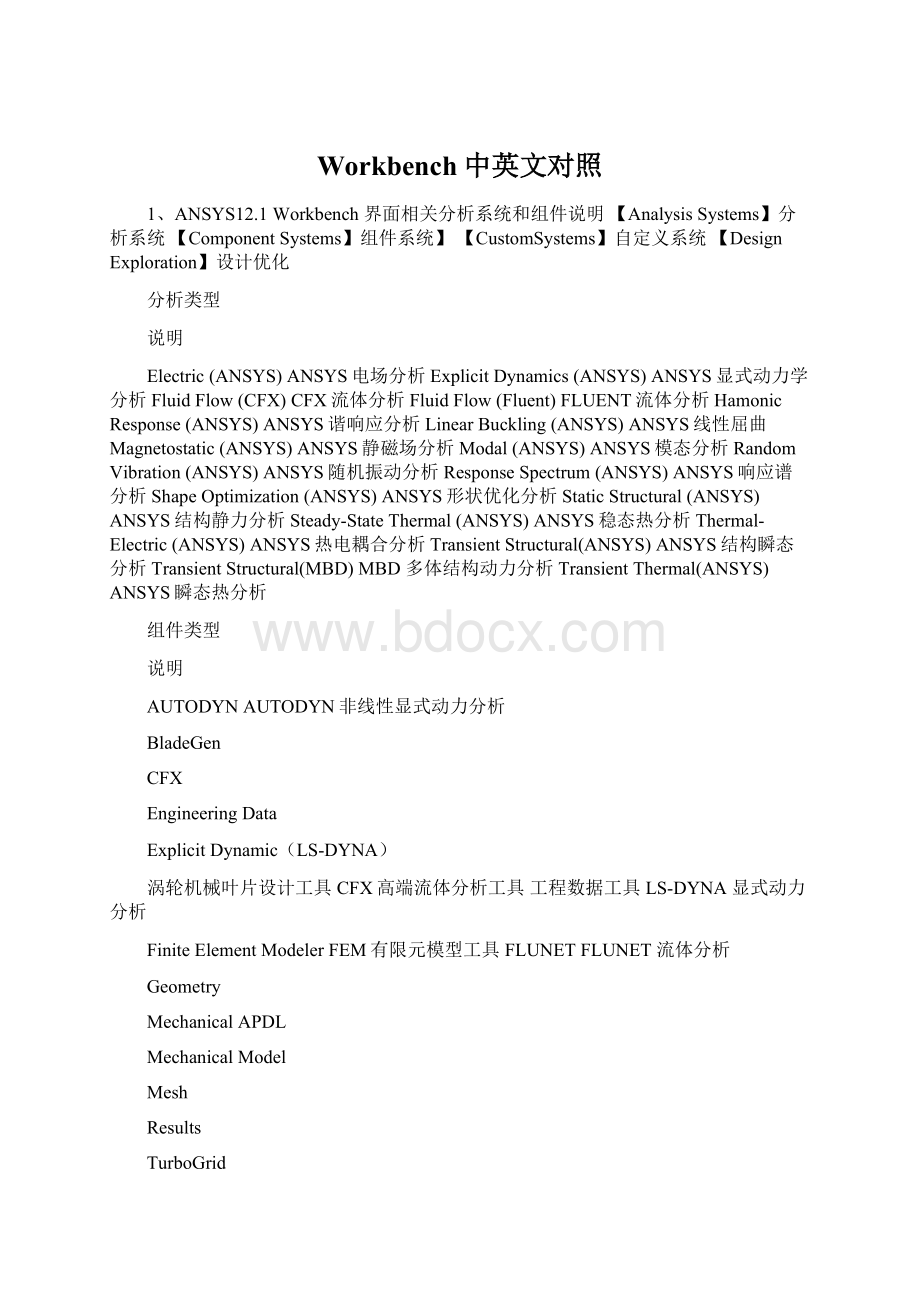 Workbench中英文对照Word文档下载推荐.docx