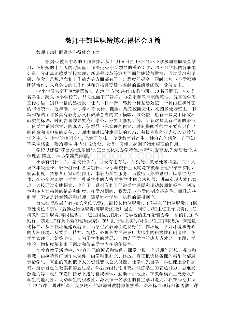 教师干部挂职锻炼心得体会3篇.docx