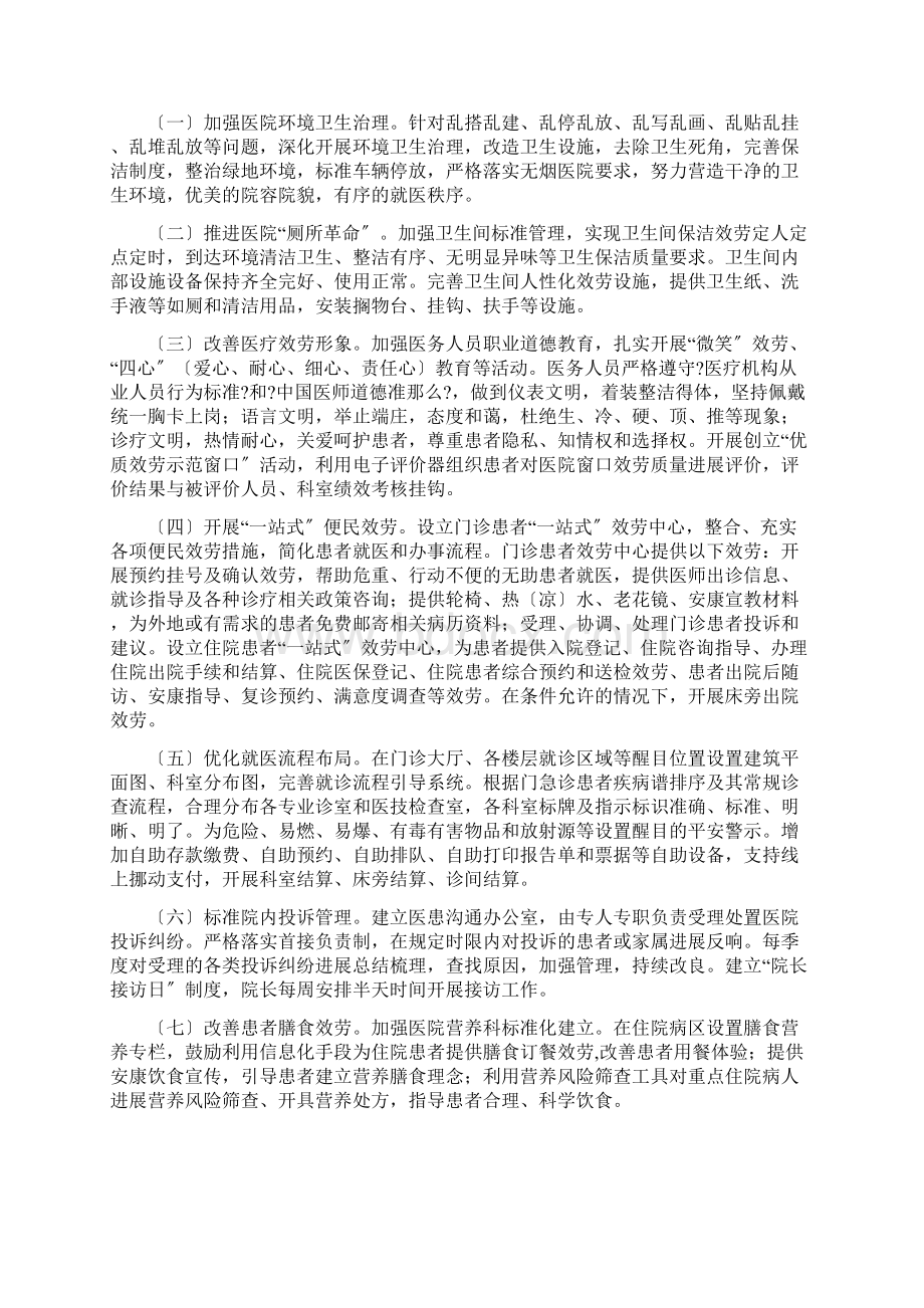 附属医院改善医院环境提升医疗服务专项行动方案和动员讲话文档格式.docx_第2页