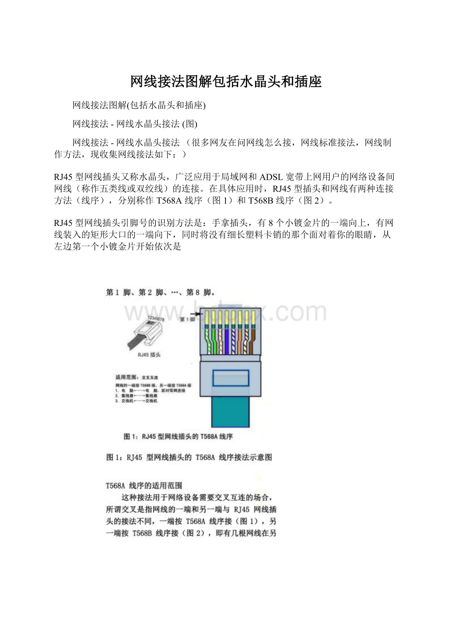 网线接法图解包括水晶头和插座Word格式文档下载.docx