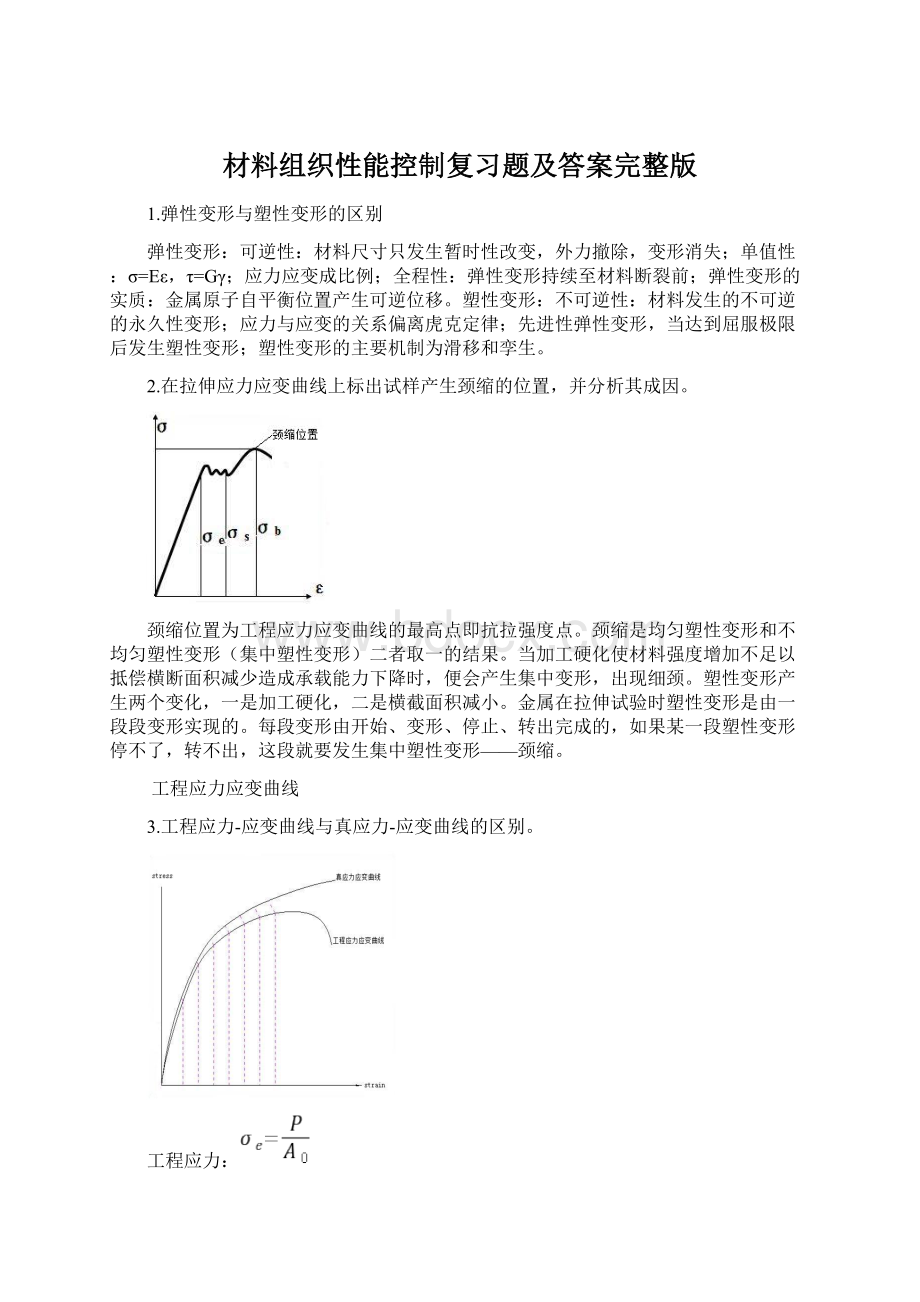 材料组织性能控制复习题及答案完整版.docx_第1页