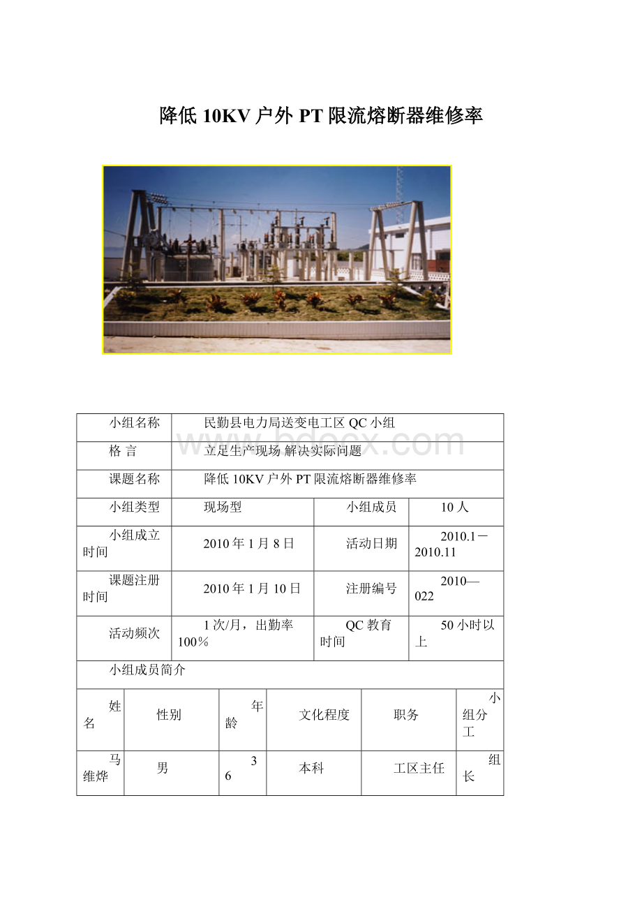 降低10KV户外PT限流熔断器维修率.docx_第1页