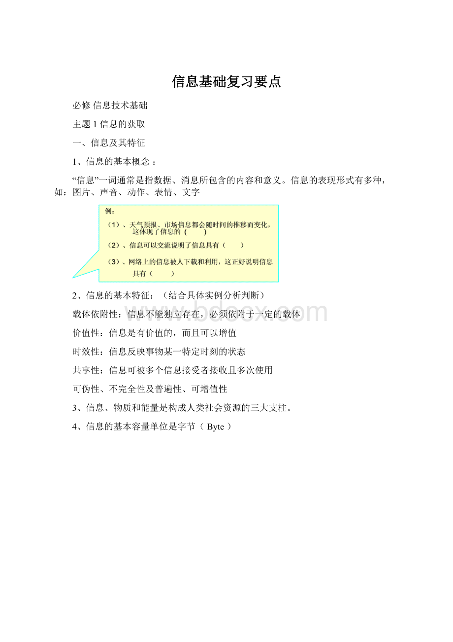 信息基础复习要点Word文档下载推荐.docx_第1页