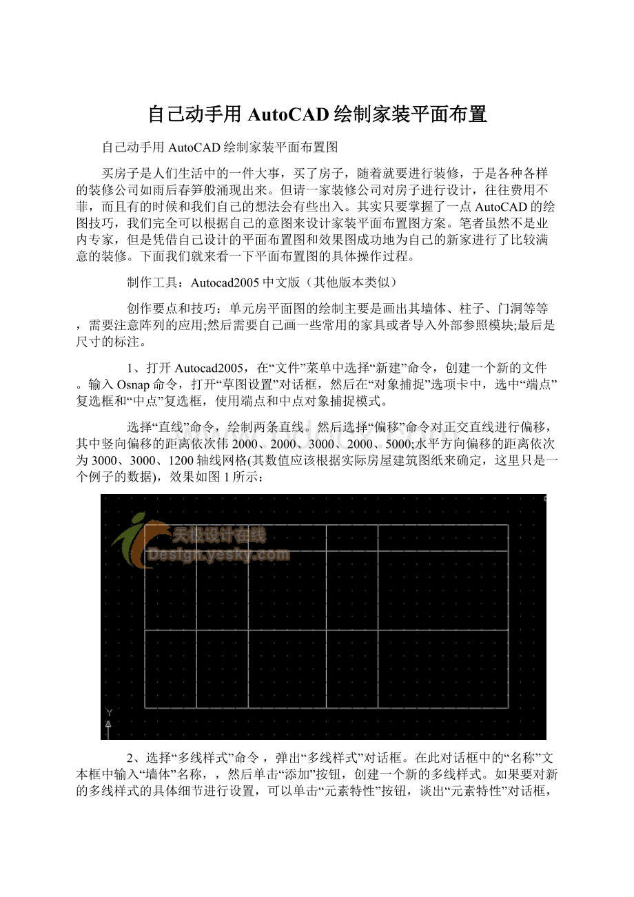 自己动手用AutoCAD绘制家装平面布置.docx_第1页