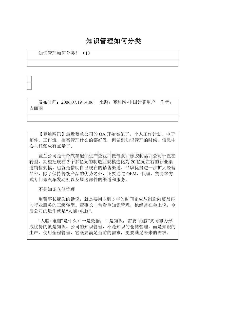 知识管理如何分类.docx_第1页