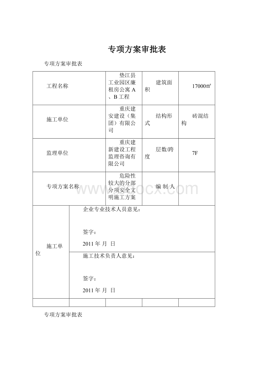 专项方案审批表.docx_第1页