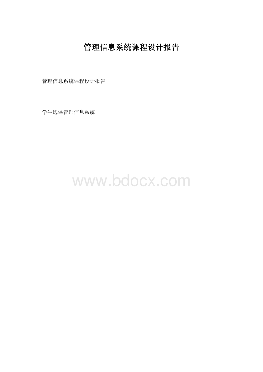 管理信息系统课程设计报告Word格式文档下载.docx_第1页