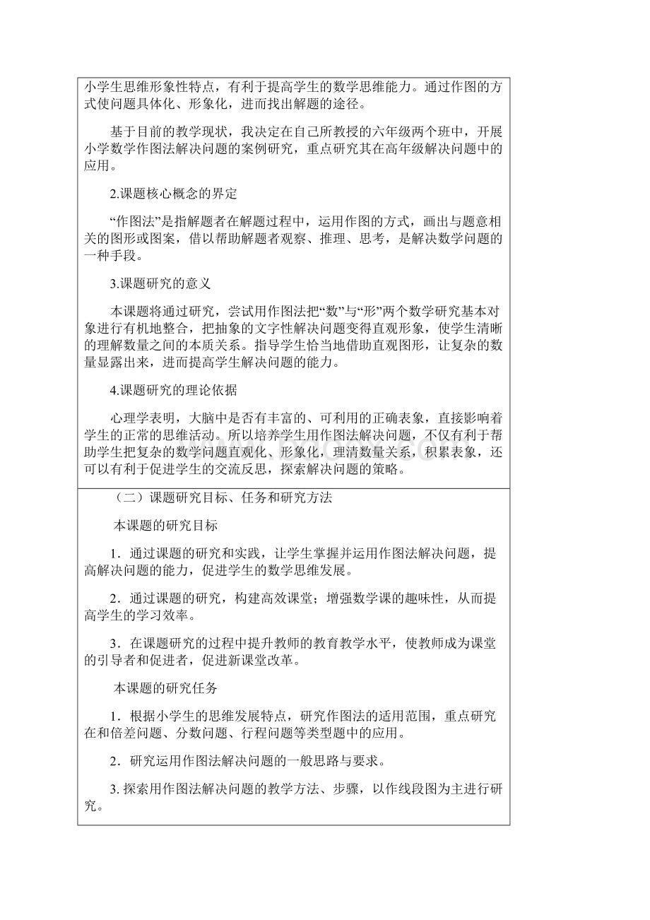 小学数学作图法解决问题的案例研究教师课题Word文件下载.docx_第2页