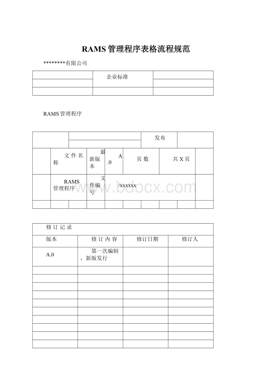 RAMS管理程序表格流程规范.docx