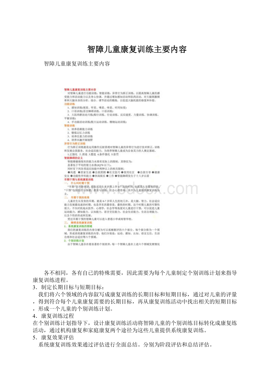 智障儿童康复训练主要内容Word文件下载.docx