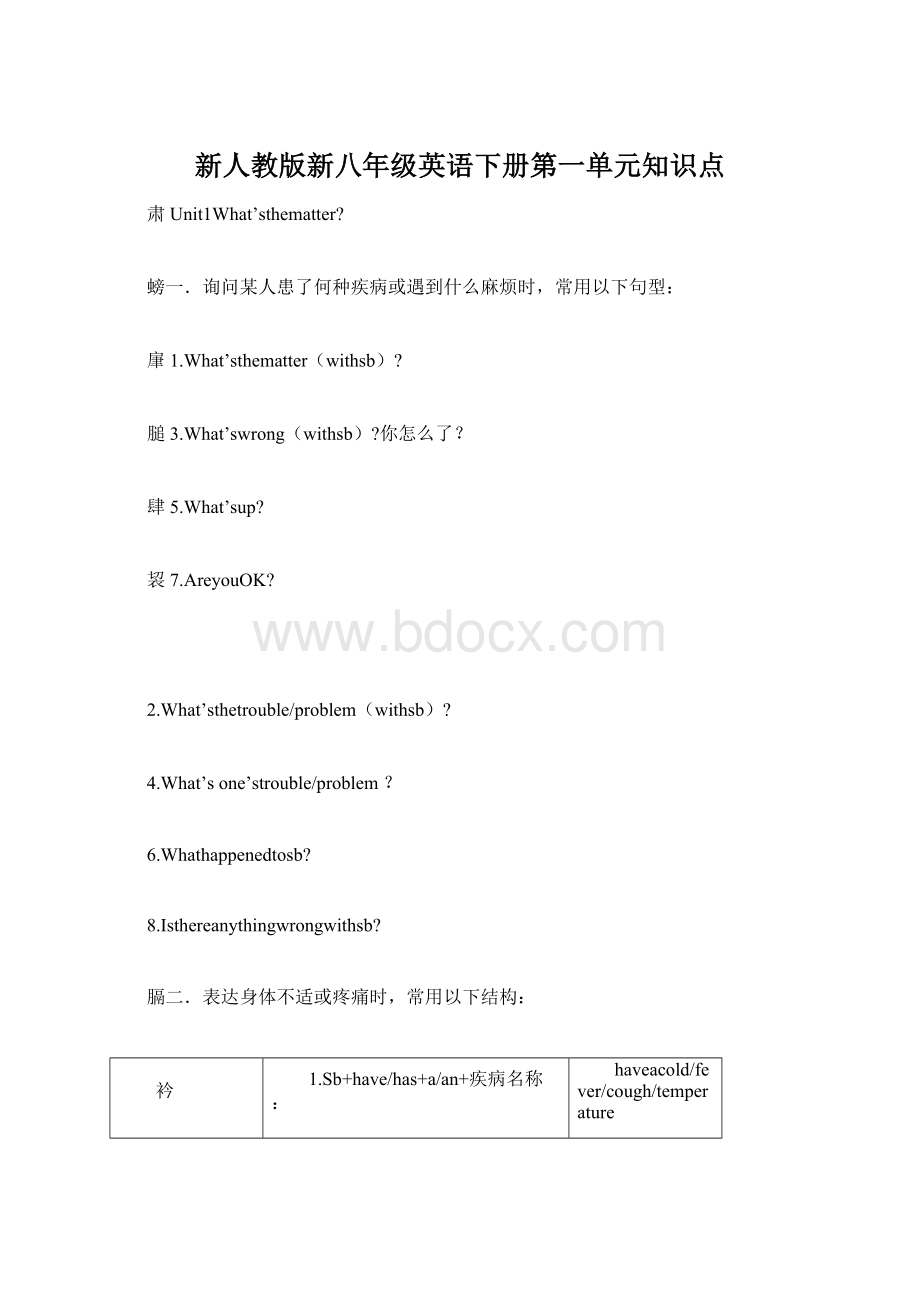 新人教版新八年级英语下册第一单元知识点.docx_第1页