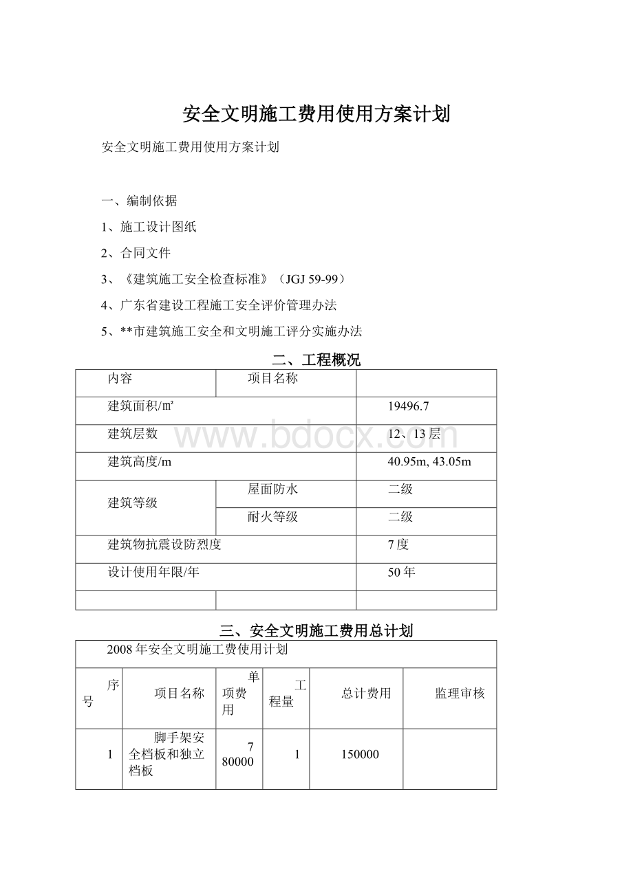 安全文明施工费用使用方案计划.docx_第1页