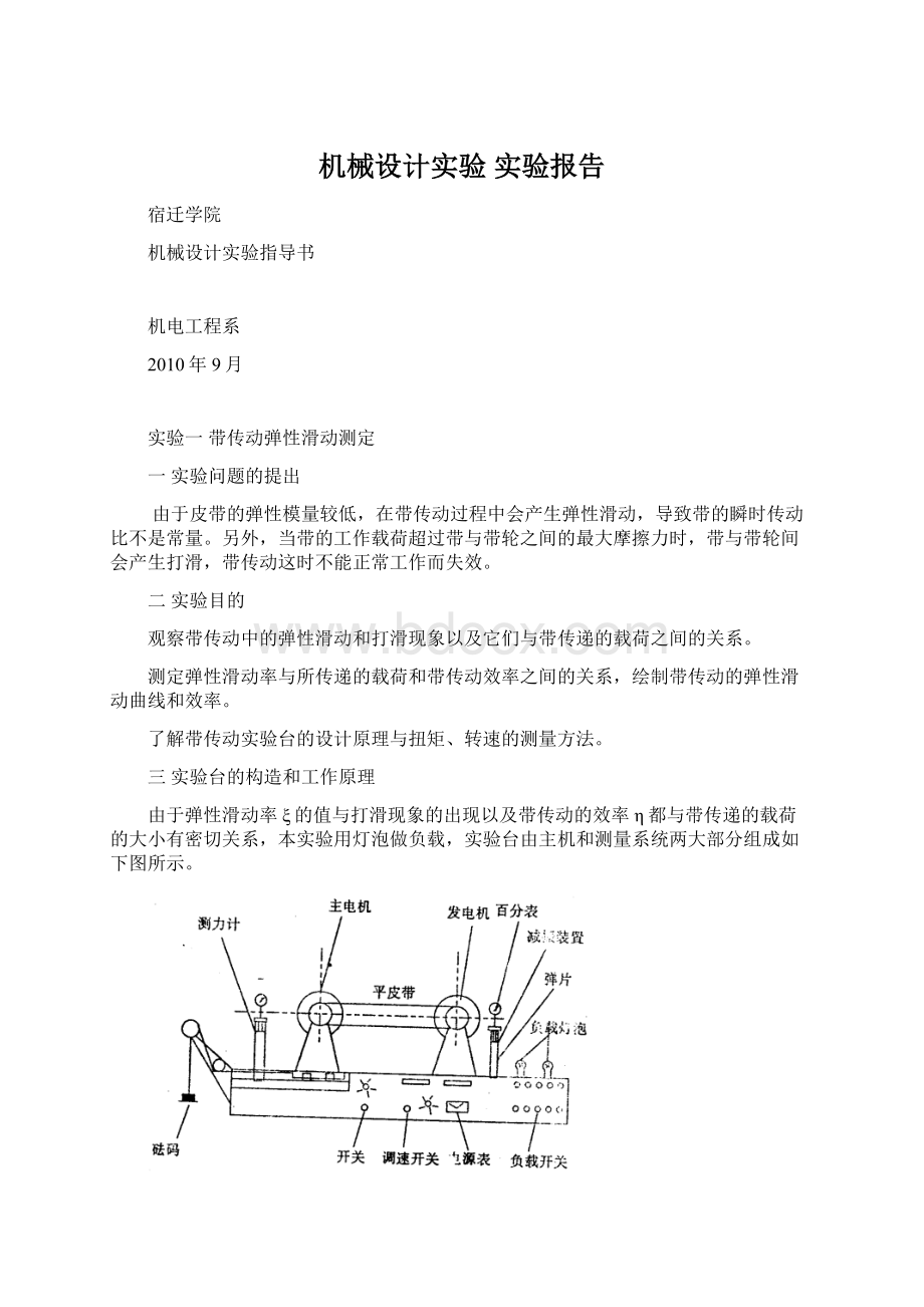 机械设计实验 实验报告.docx_第1页