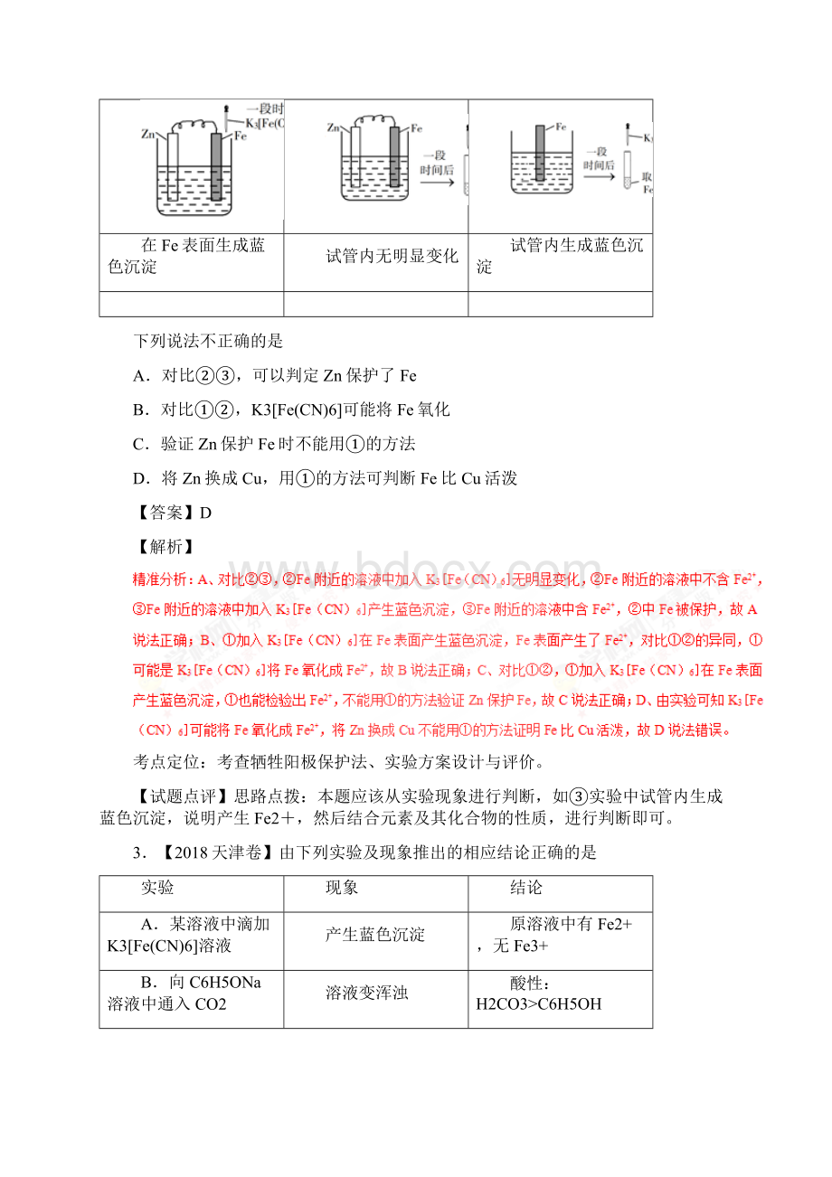 三年高考高考化学试题分项版解析专题13物质的检验分离与提纯有解析Word下载.docx_第2页