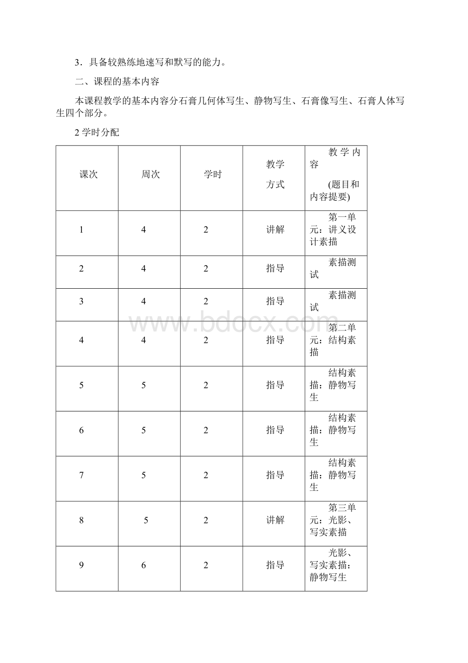 设计素描教学大纲.docx_第2页