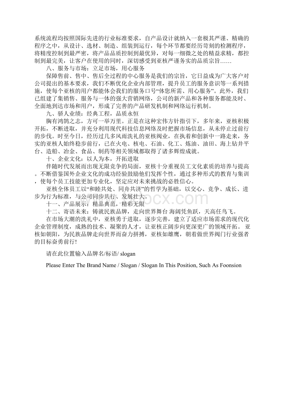 企业形象宣传画册策划文案示范文本1文档格式.docx_第3页