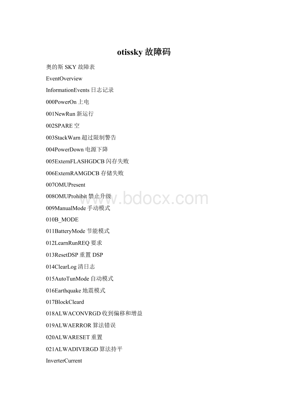 otissky故障码Word格式文档下载.docx