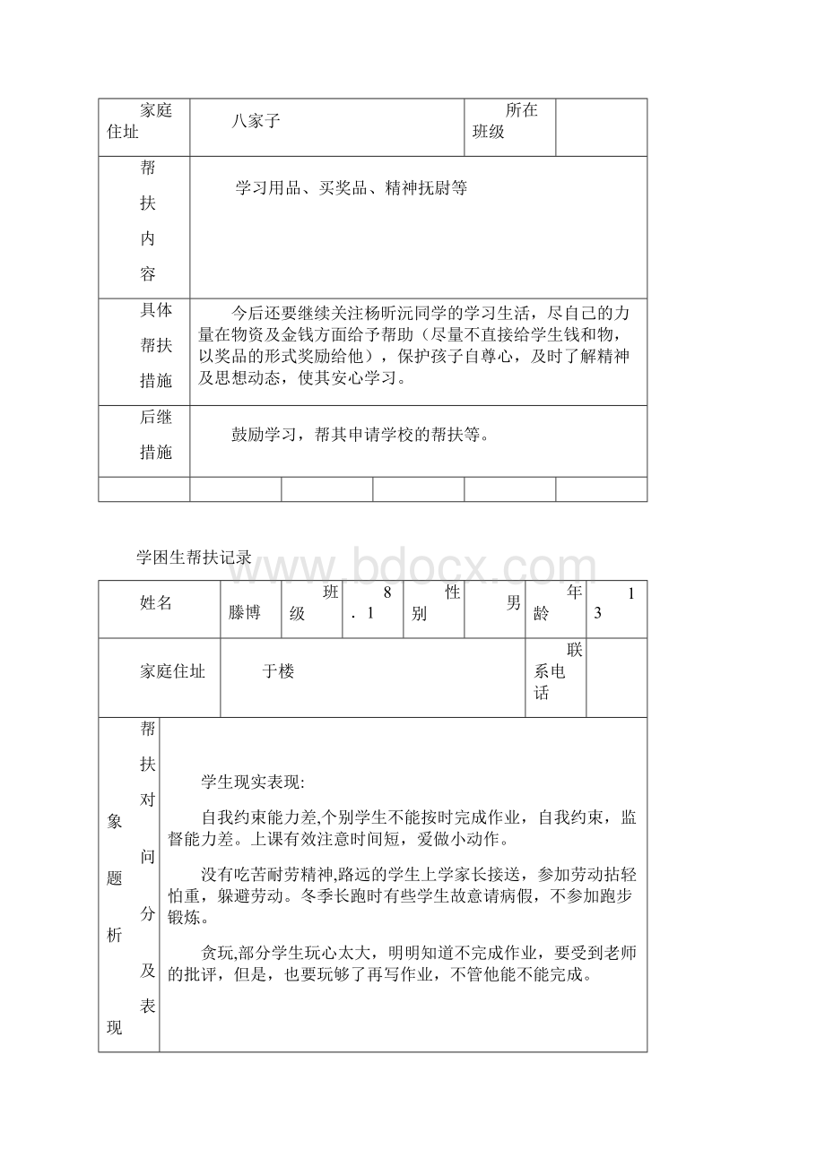 困难学生帮扶工作记录表.docx_第3页