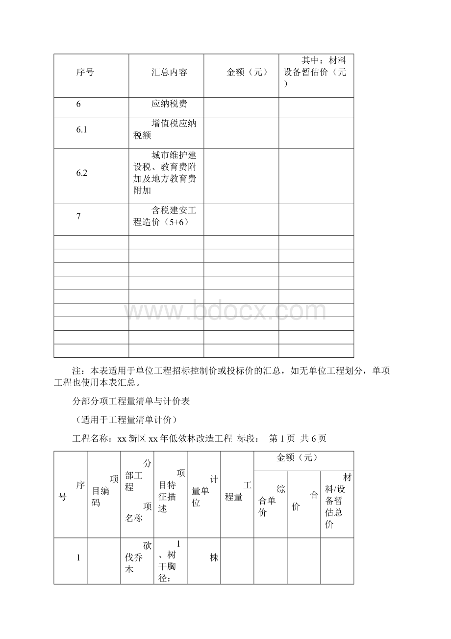 某低效林改造工程造价表.docx_第3页