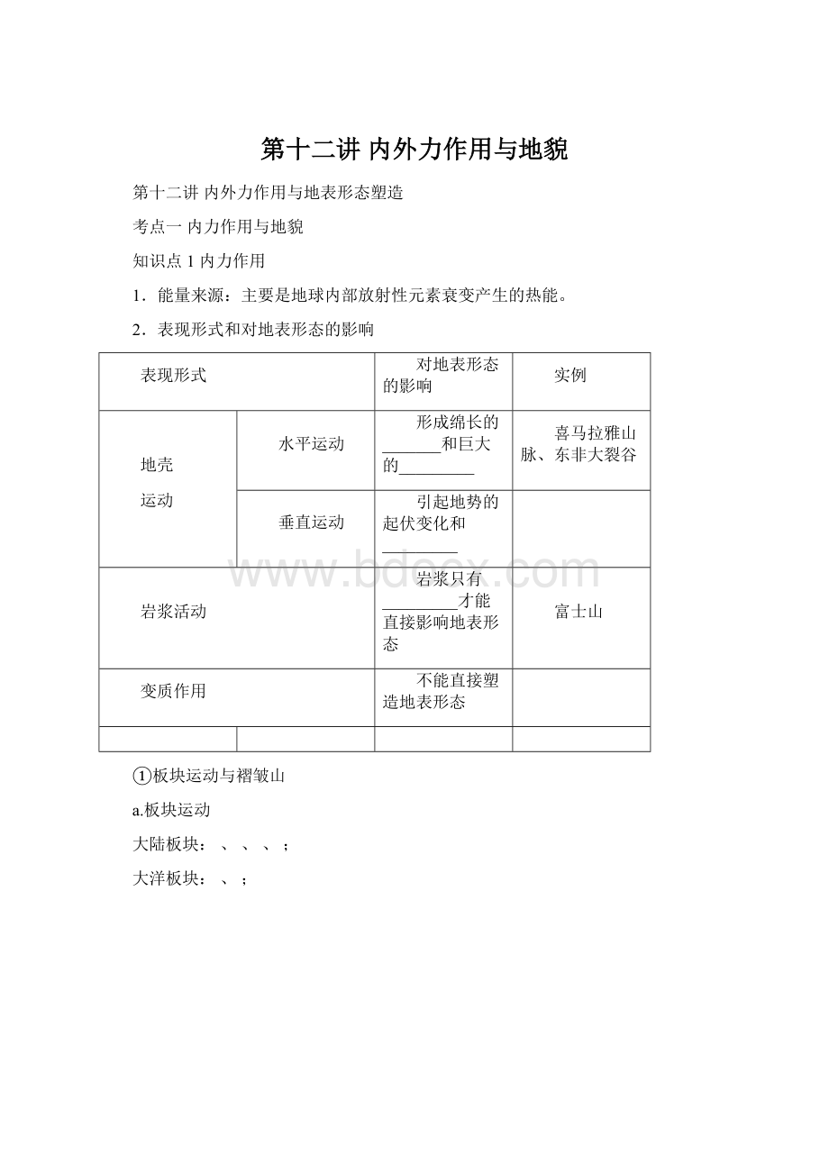 第十二讲 内外力作用与地貌.docx_第1页