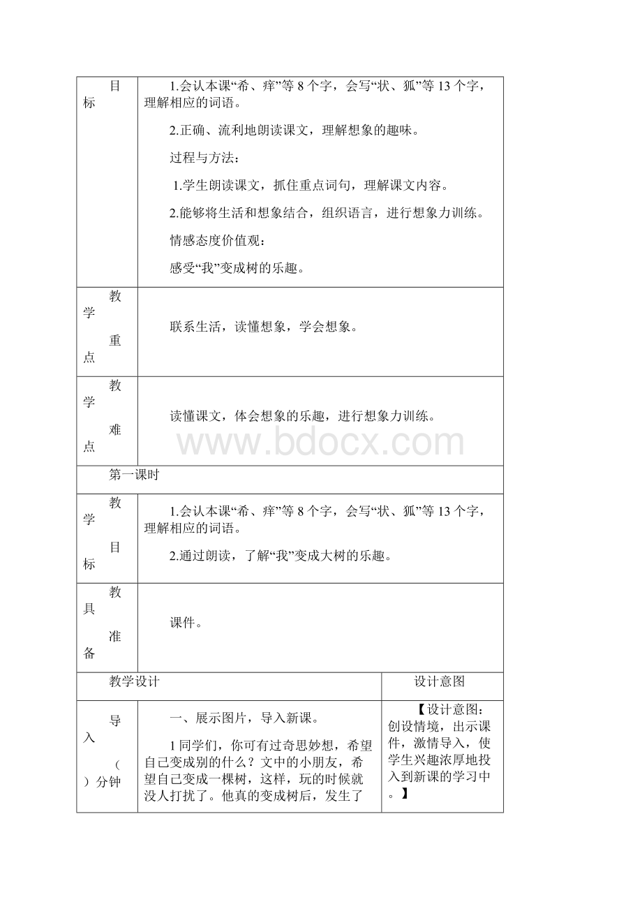 《我变成了一棵树》公开课优质教案文档格式.docx_第3页