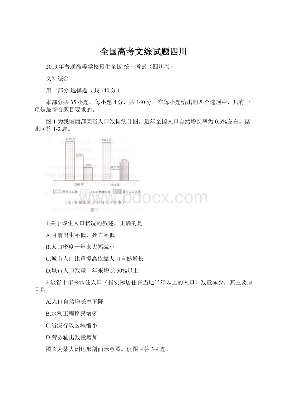 全国高考文综试题四川文档格式.docx_第1页