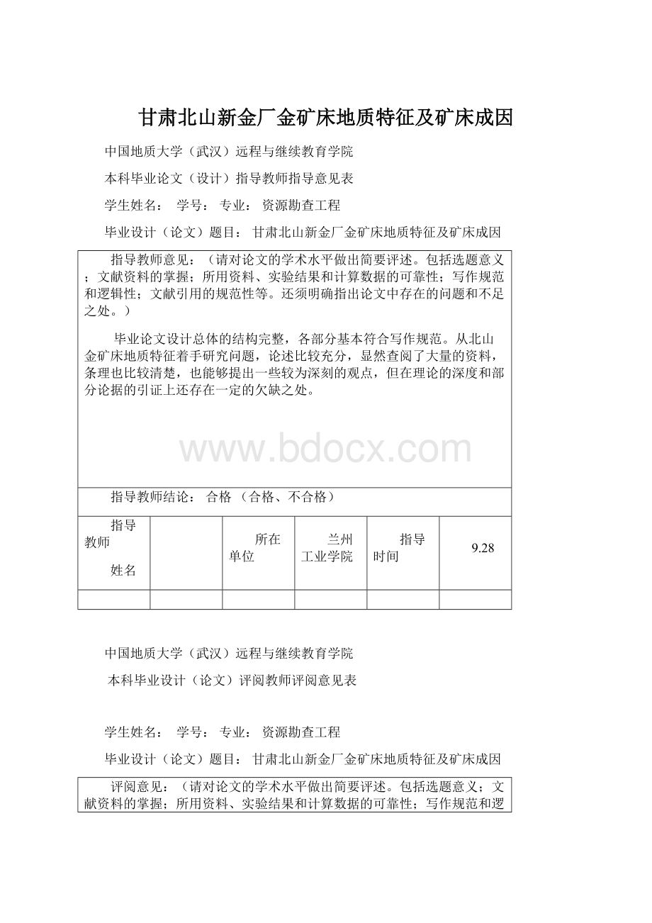 甘肃北山新金厂金矿床地质特征及矿床成因.docx_第1页