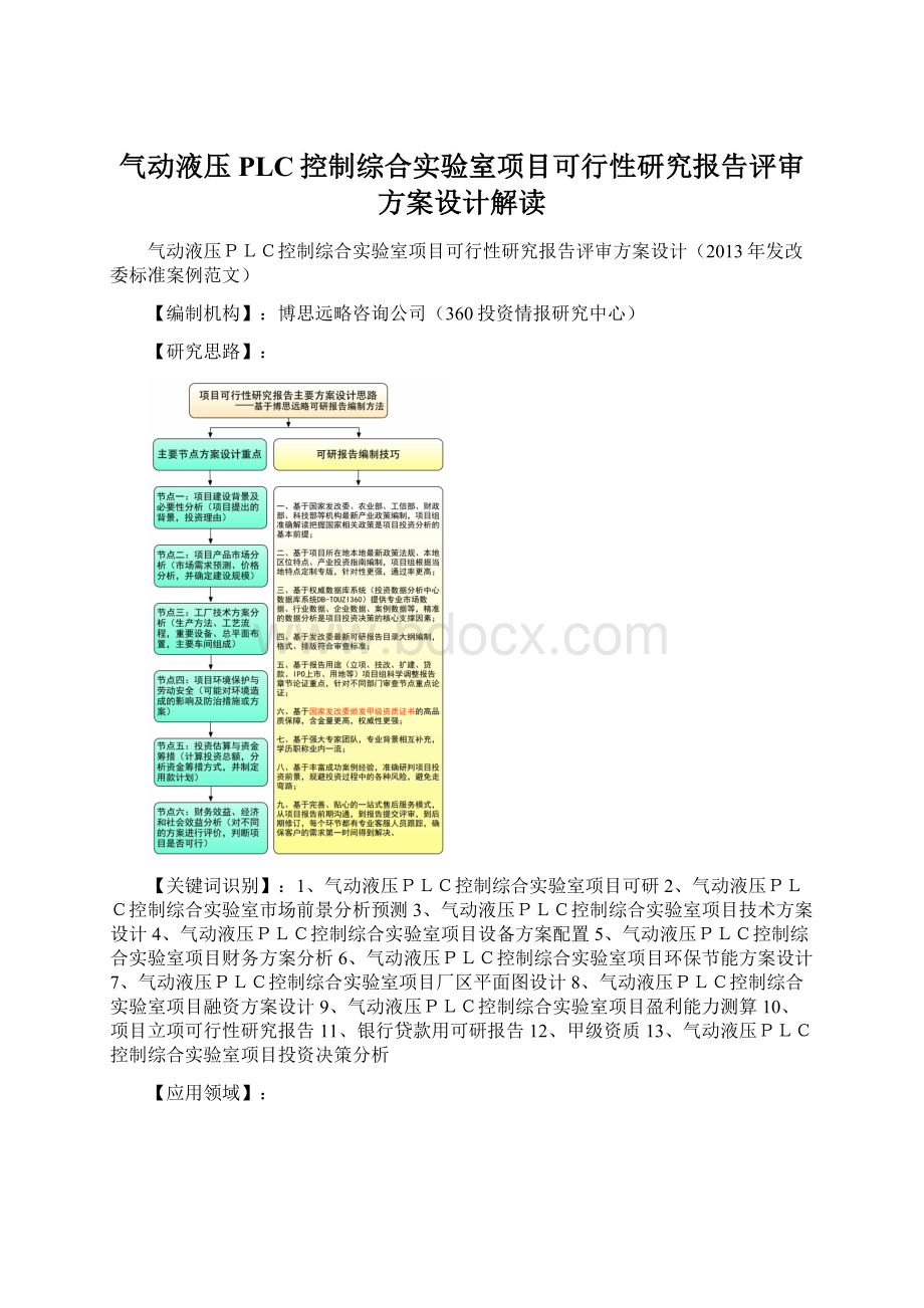 气动液压PLC控制综合实验室项目可行性研究报告评审方案设计解读.docx