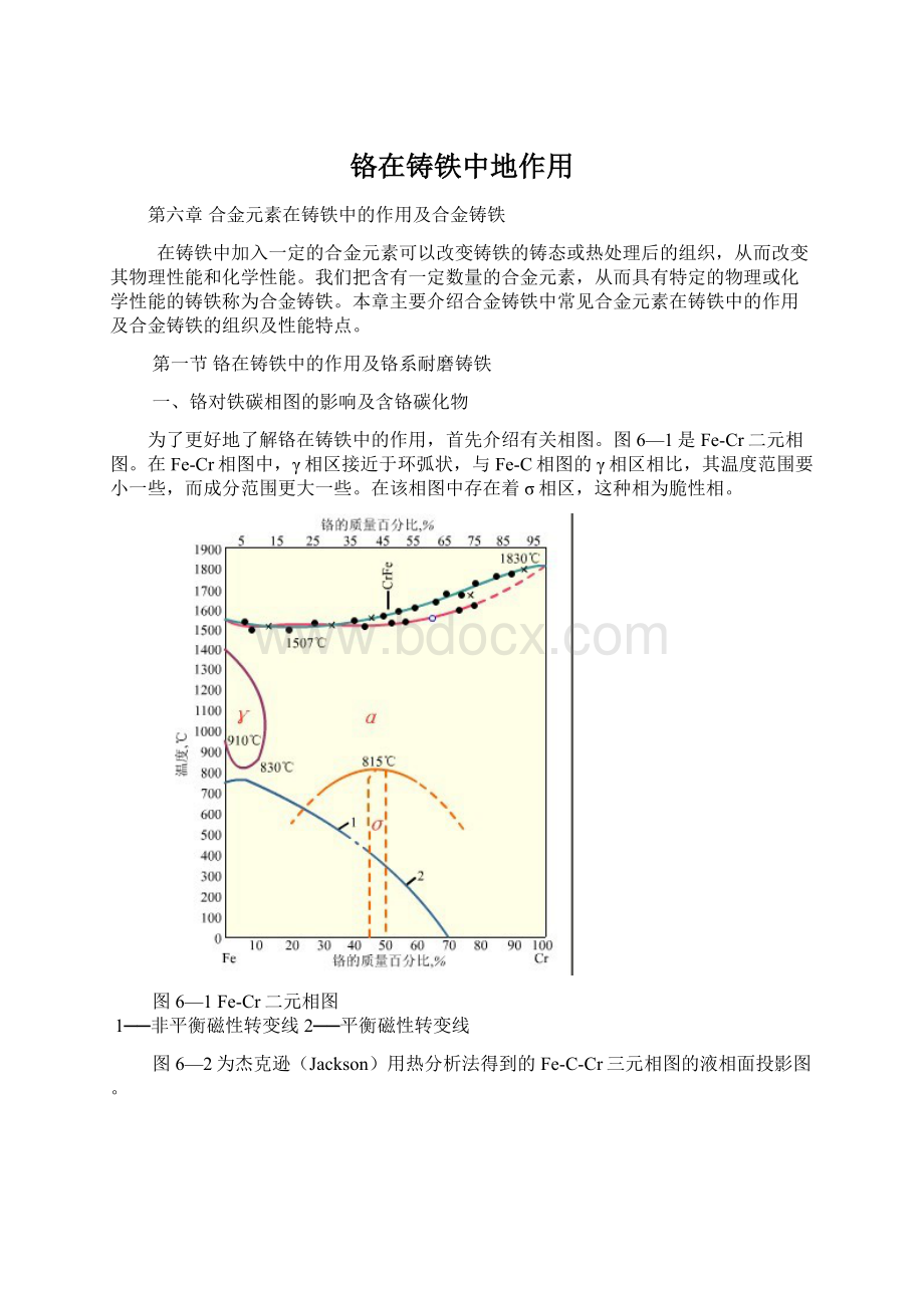 铬在铸铁中地作用.docx_第1页