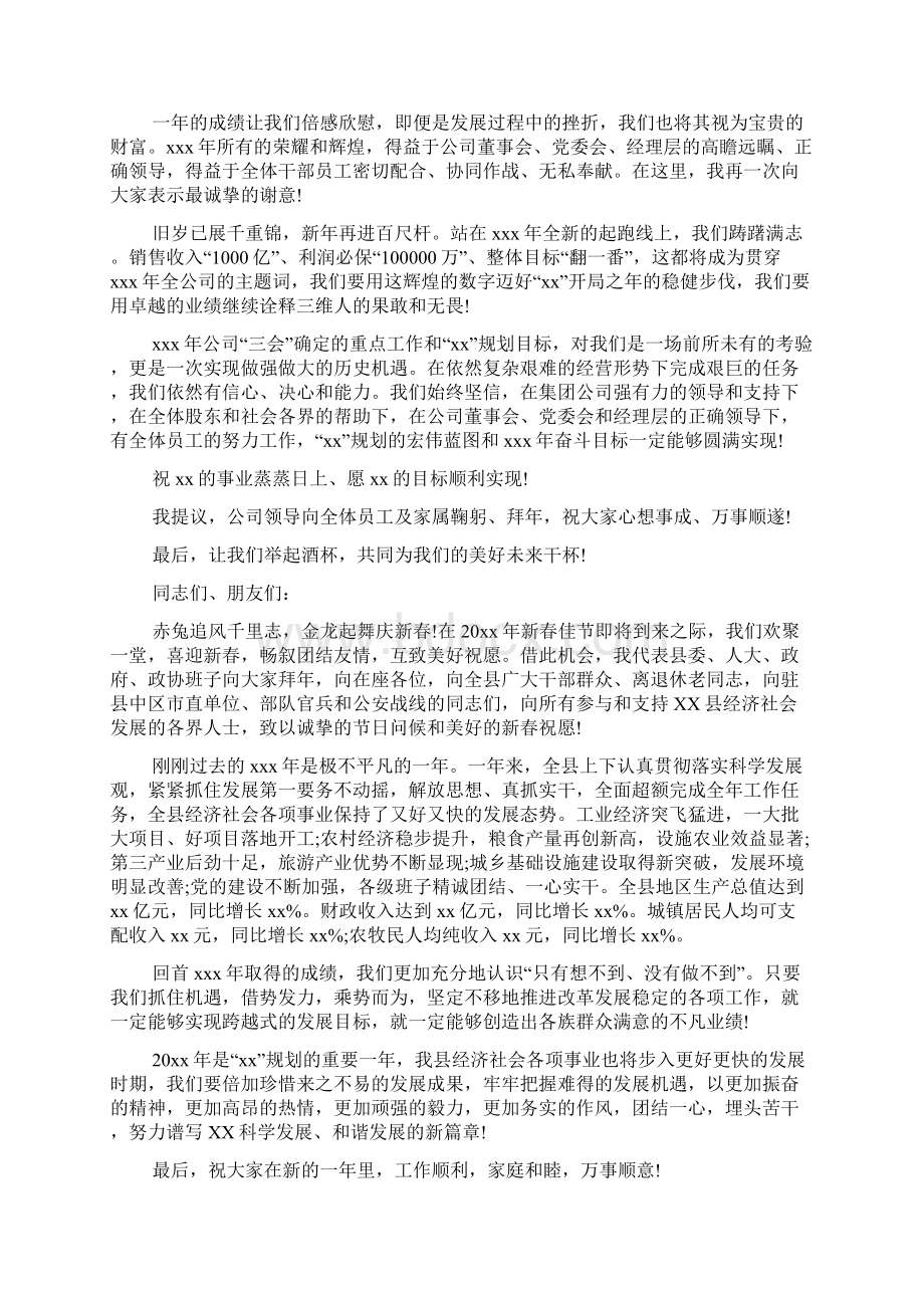 春节团拜会领导发言大全二.docx_第3页