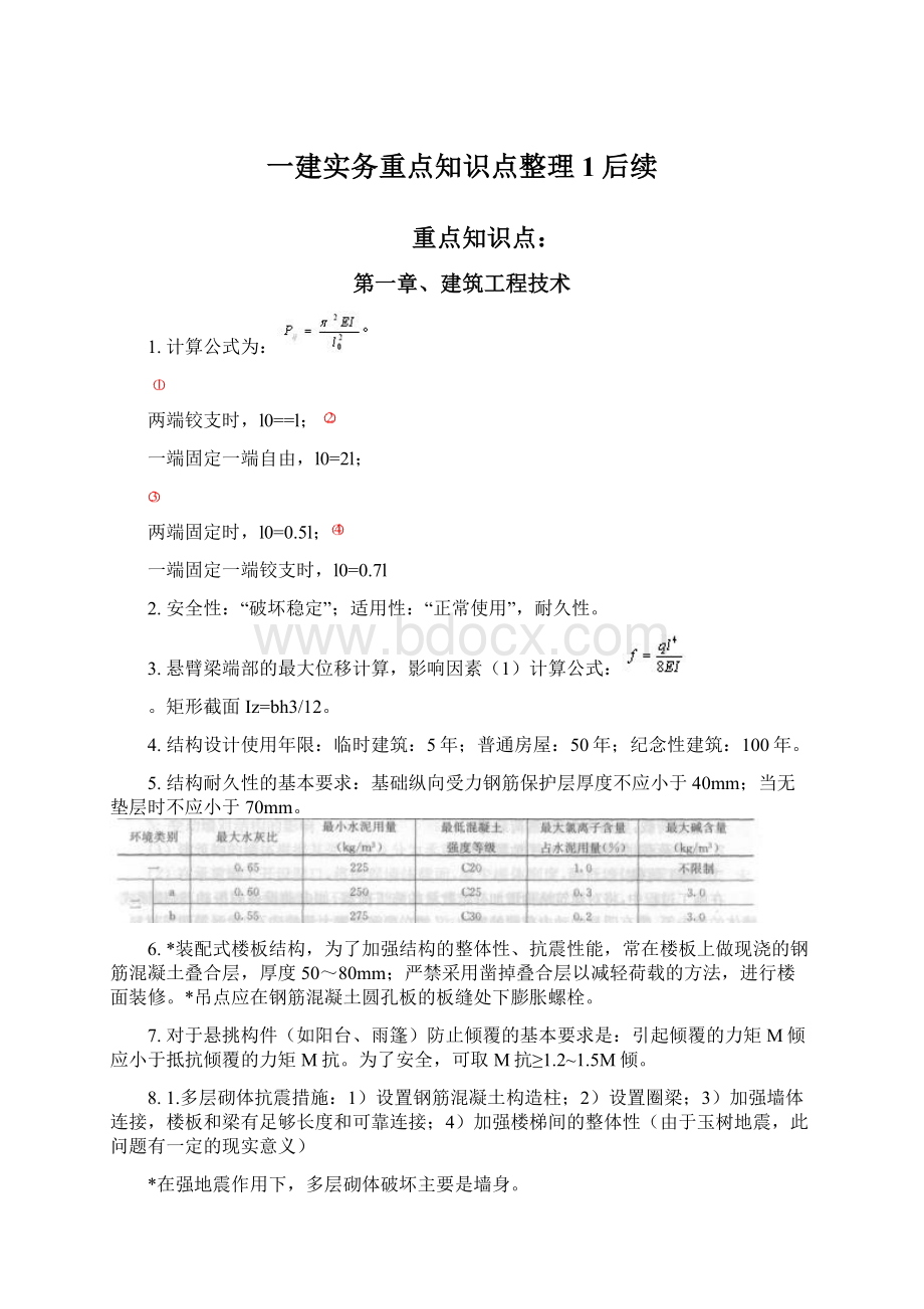 一建实务重点知识点整理1后续Word格式文档下载.docx