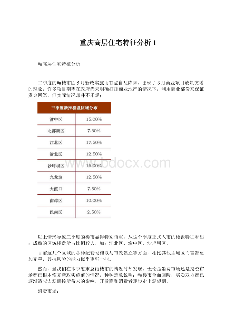 重庆高层住宅特征分析1.docx