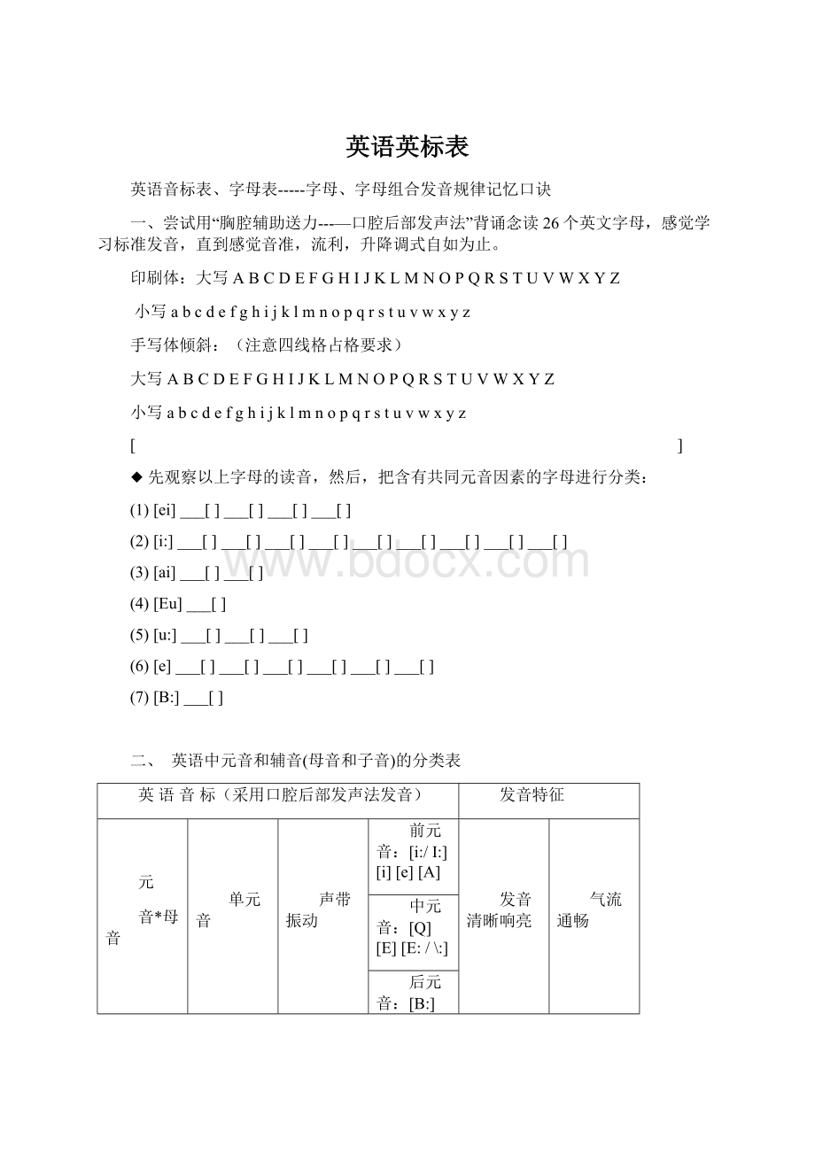 英语英标表Word格式.docx