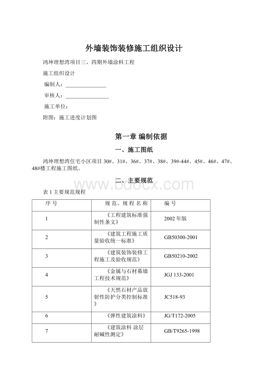 外墙装饰装修施工组织设计文档格式.docx