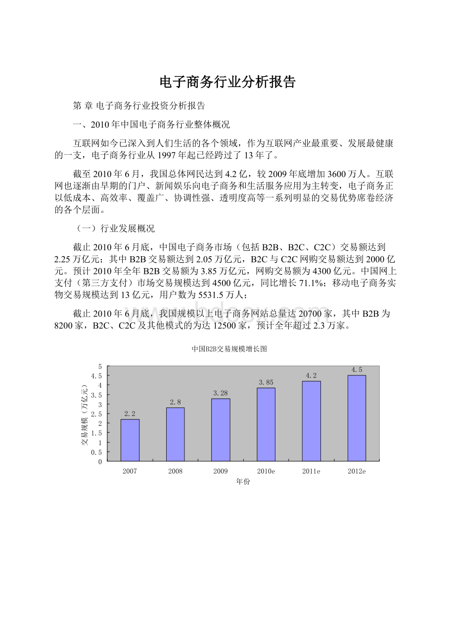 电子商务行业分析报告Word格式.docx