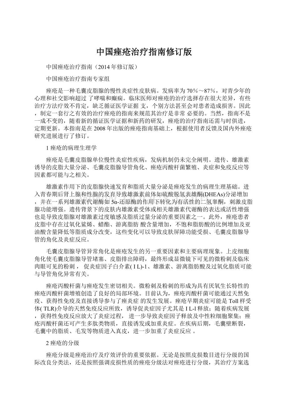 中国痤疮治疗指南修订版.docx_第1页