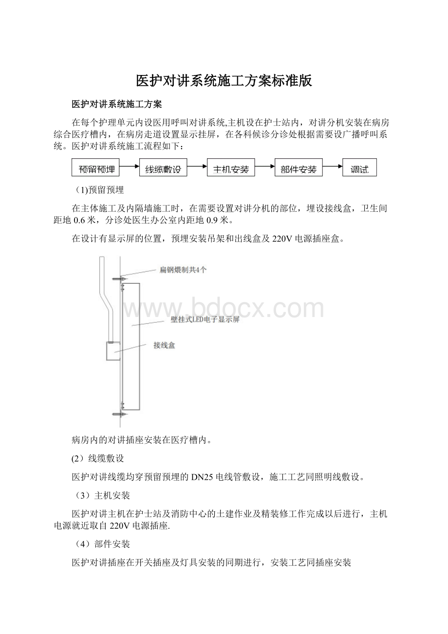 医护对讲系统施工方案标准版.docx