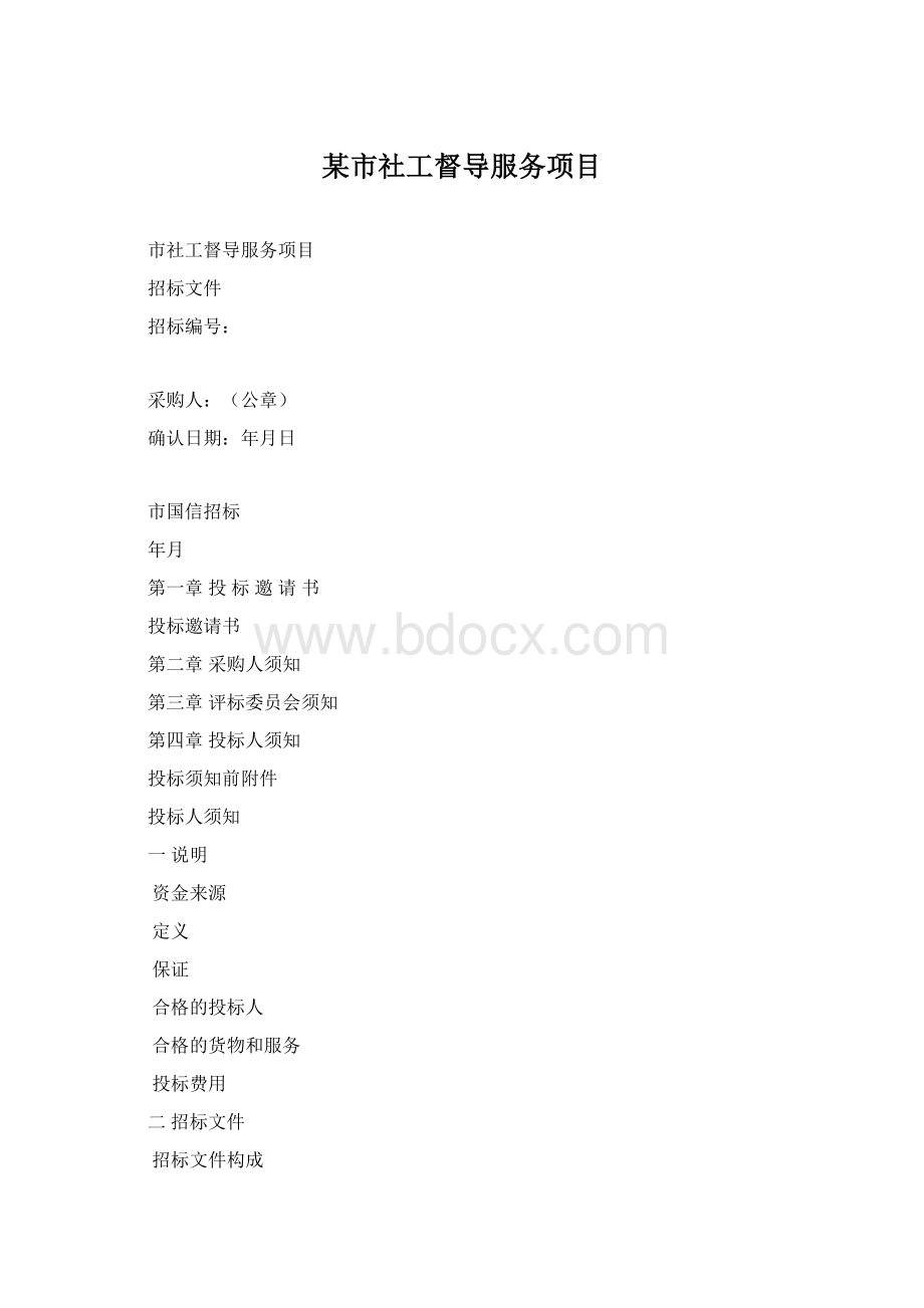 某市社工督导服务项目Word文档格式.docx_第1页