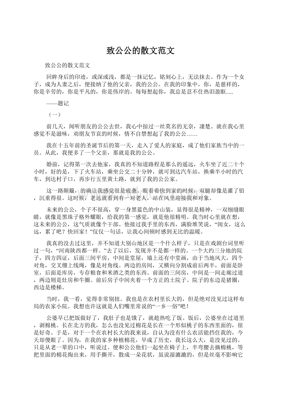 致公公的散文范文Word文档格式.docx