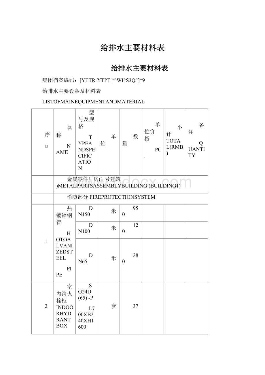 给排水主要材料表Word下载.docx_第1页