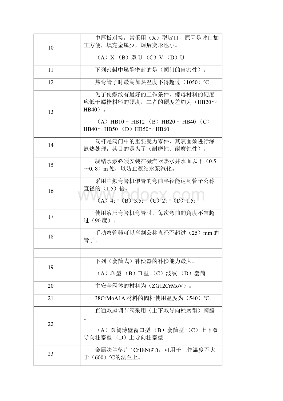 技能鉴定试题管阀检修中级工专业技工资格考试.docx_第2页