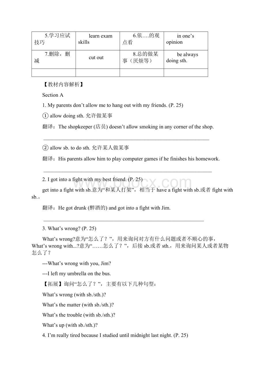 八年级英语下册Unit4Whydontyoutalktoyourparents短语语法知识点总结新版人教新目标版Word文档下载推荐.docx_第2页