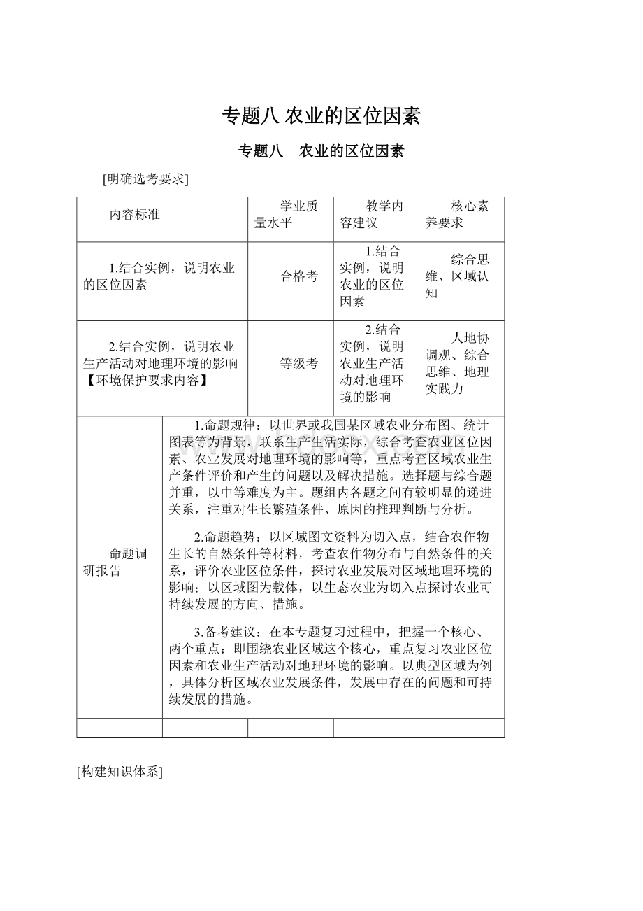 专题八 农业的区位因素Word文件下载.docx_第1页