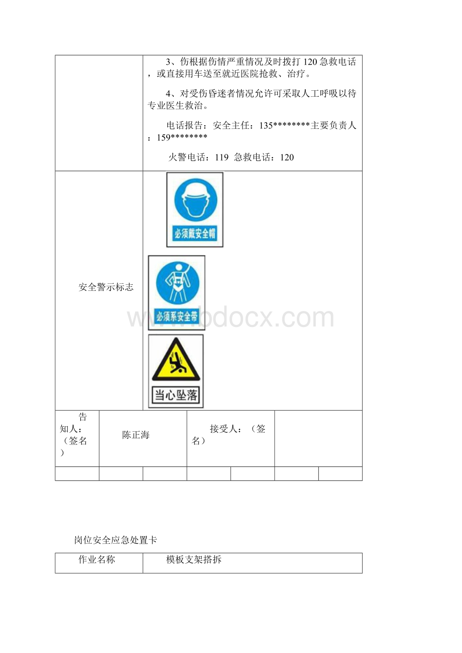 用岗位安全应急处置卡每个岗位2份Word文档下载推荐.docx_第2页