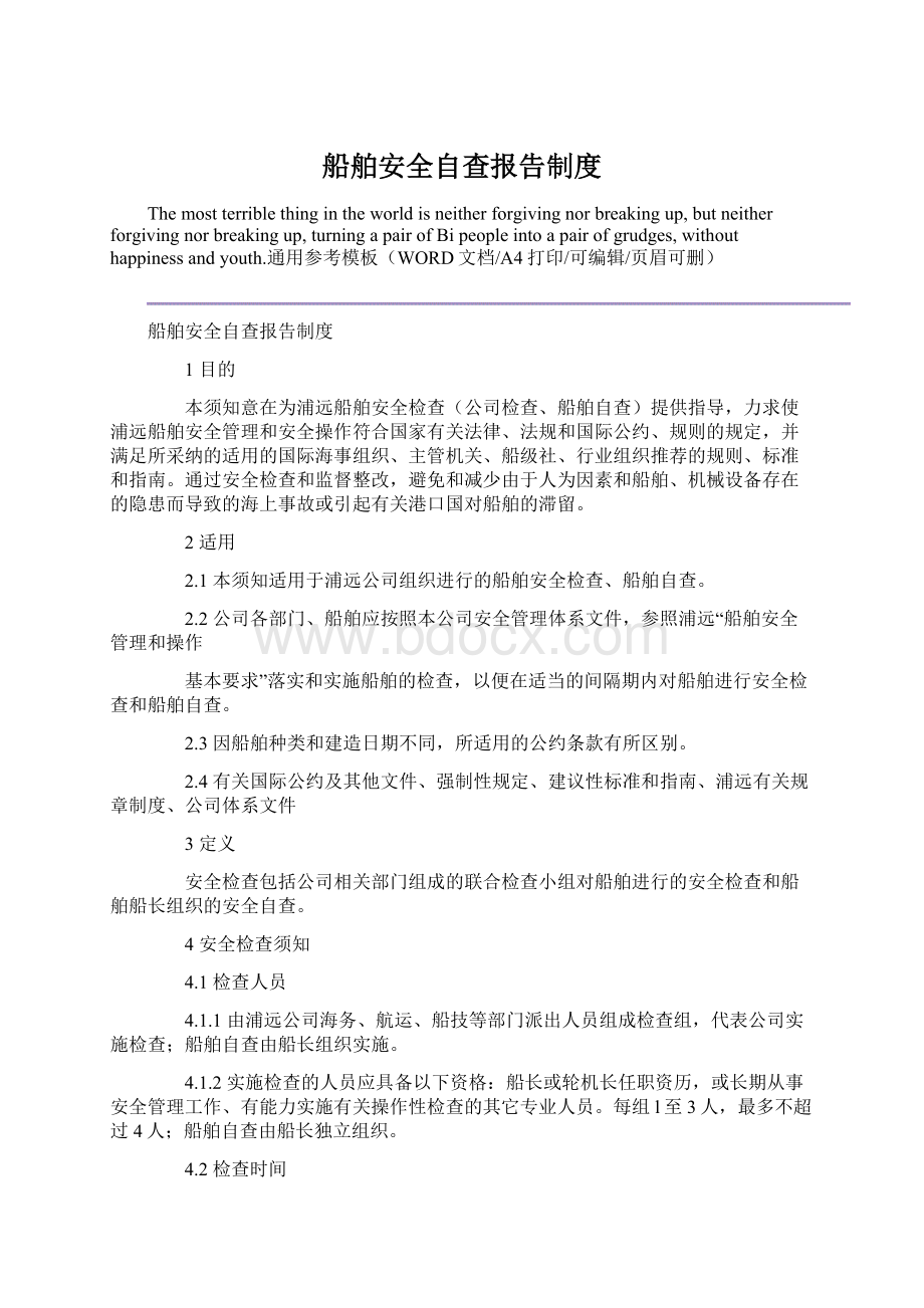 船舶安全自查报告制度文档格式.docx_第1页