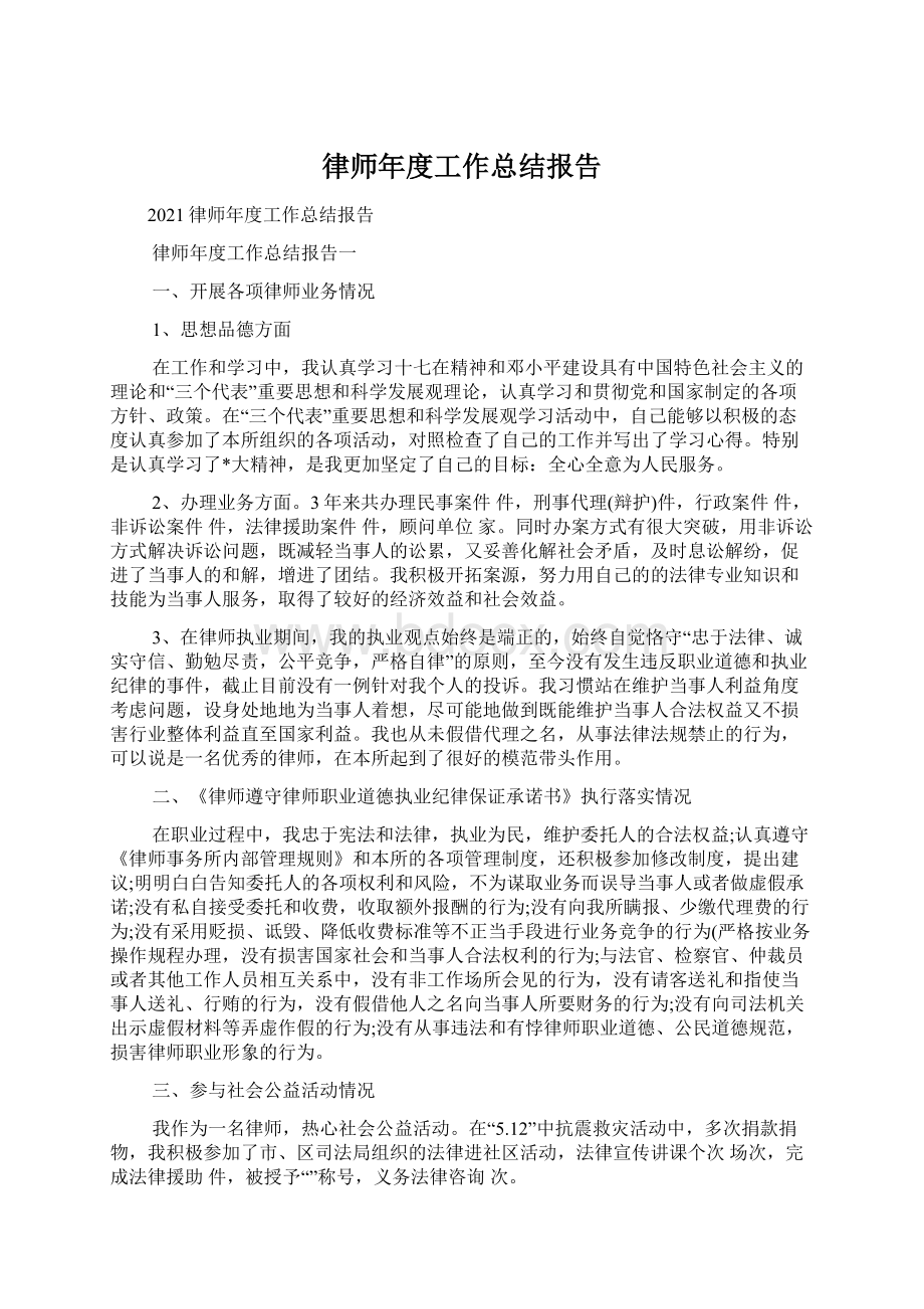 律师年度工作总结报告.docx